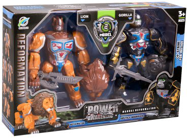 Трансформер Changerobot Deformation Lion + Gorilla, высота 15 см купить,NaN