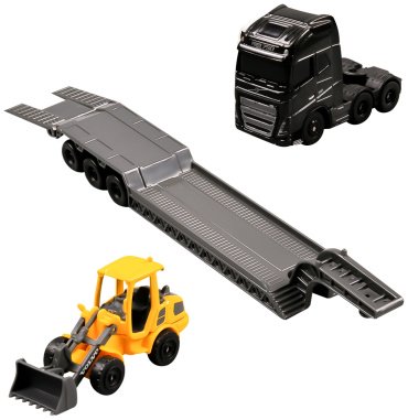 Спецтехника Maisto Трейлер с техникой - Volvo FH16 with Volvo L25H Wheel Loader 11681/3, металл, мультиколор