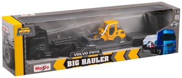 Спецтехника Maisto Трейлер с техникой - Volvo FH16 with Volvo L25H Wheel Loader 11681/3, металл, мультиколор купить,NaN