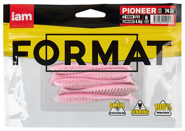 Мягкая приманка IAM Силиконовая приманка FORMAT PIONEER 74mm (6шт.) цвет F11 6 шт 74 мм