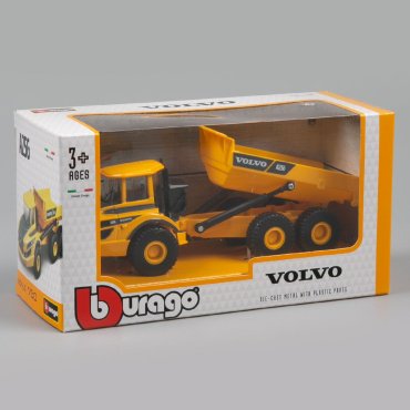 BBurago Volvo A25G, металл, желтый