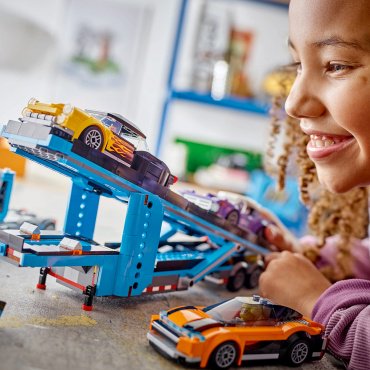Конструктор LEGO Грузовик-автовоз со спортивными автомобилями City 60408, деталей 998 шт