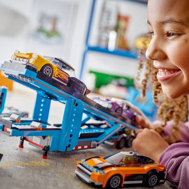 Конструктор LEGO Грузовик-автовоз со спортивными автомобилями City 60408, деталей 998 шт купить,NaN