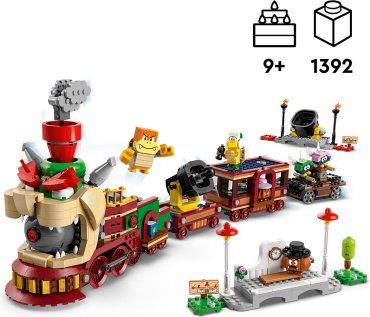 Конструктор LEGO Поезд-экспресс Боузер Super Mario 71437, деталей 1392 шт