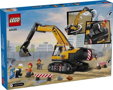 Конструктор LEGO Желтый строительный экскаватор City 60420, деталей 633 шт