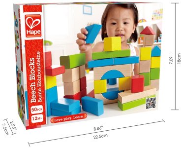 Hape Кубики и блоки Е0409, деталей 50 шт купить,NaN