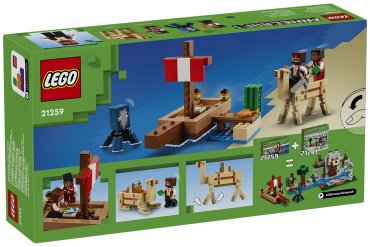 Конструктор LEGO Путешествие на пиратском корабле Minecraft 21259, деталей 166 шт