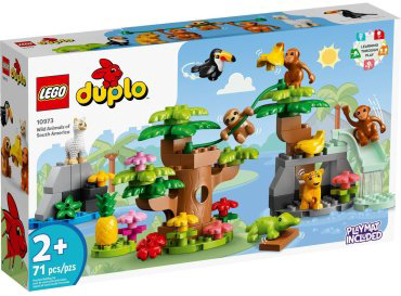 Конструктор LEGO Дупло Дикие животные Южной Америки 10973, деталей 71 шт