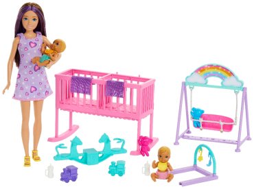 Набор Детская комната близнецов с няней Скиппер Barbie HXM990
