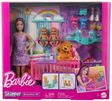 Набор Детская комната близнецов с няней Скиппер Barbie HXM990