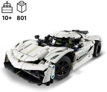 Конструктор LEGO Белый гиперкар Koenigsegg Jesko Absolut White Technic 42184, деталей 801 шт купить,0