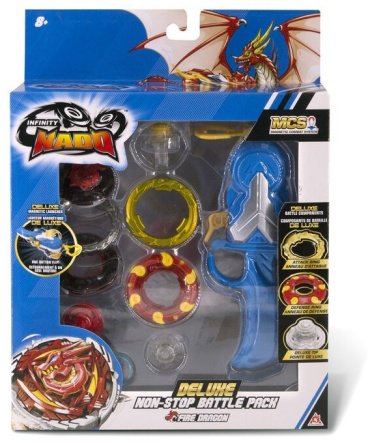 Infinity Nado Волчок Auldey Infinity Nado V Deluxe Non-Stop Battle Pack Fiery Dragon Огненный Дракон US634402
