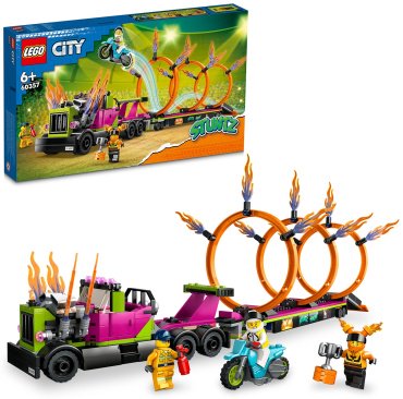 Конструктор LEGO Трюковый грузовик и огненное кольцо 60357, деталей 479 шт