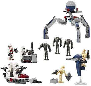 Конструктор LEGO Боевой набор «клоны против дроидов» Star Wars 75372, деталей 215 шт
