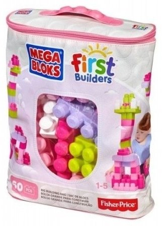Mega Bloks DCH54 ПЕРВОСТРОИТЕЛИ 60 ШТ РОЗОВЫЙ, деталей 60 шт