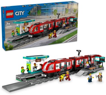 Конструктор LEGO Трамвай и станция в центре города CITY 60423, деталей 811 шт
