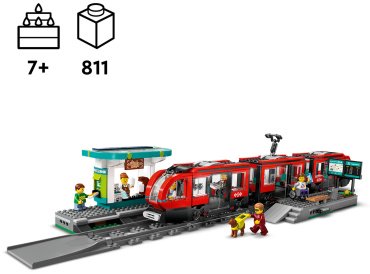 Конструктор LEGO Трамвай и станция в центре города CITY 60423, деталей 811 шт купить,NaN