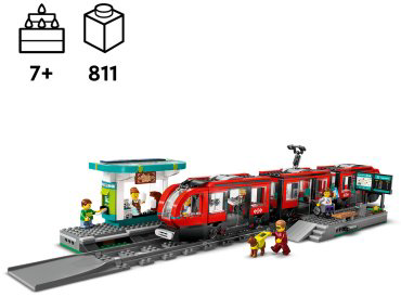 Конструктор LEGO Трамвай и станция в центре города CITY 60423, деталей 811 шт купить,NaN