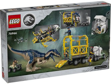 Конструктор LEGO Трейлер для Тиранозавра Jurassic World 76966, деталей 588 шт купить,NaN