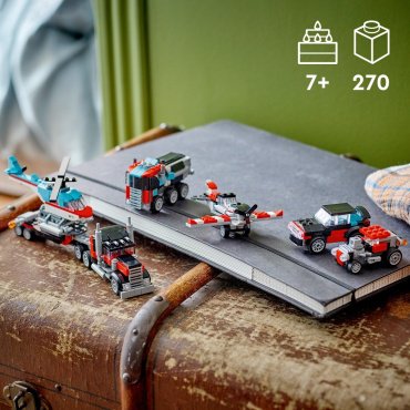 Конструктор LEGO Бортовой грузовик с вертолетом Creator 31146, деталей 270 шт купить,0