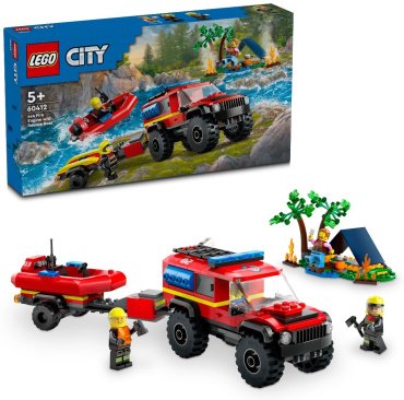Конструктор LEGO Пожарная машина со спасательным катером CITY 60412, деталей 301 шт