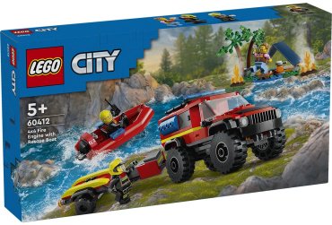 Конструктор LEGO Пожарная машина со спасательным катером CITY 60412, деталей 301 шт купить,0