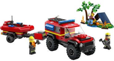 Конструктор LEGO Пожарная машина со спасательным катером CITY 60412, деталей 301 шт купить,0