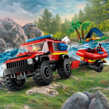 Конструктор LEGO Пожарная машина со спасательным катером CITY 60412, деталей 301 шт купить,0