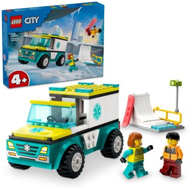 Конструктор LEGO Скорая помощь и сноубордист CITY 60403, деталей 79 шт