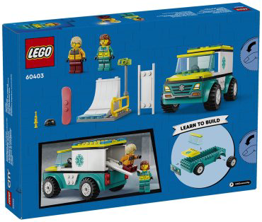 Конструктор LEGO Скорая помощь и сноубордист CITY 60403, деталей 79 шт купить,NaN