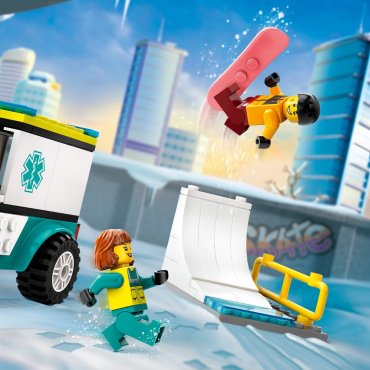 Конструктор LEGO Скорая помощь и сноубордист CITY 60403, деталей 79 шт купить,NaN