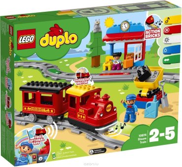 Конструктор LEGO Поезд на паровой тяге 10874, деталей 59 шт - ForteMarket Конструктор LEGO Поезд на паровой тяге 10874, деталей 59 шт купить,0