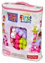 Mega Bloks DCH54 ПЕРВОСТРОИТЕЛИ 60 ШТ РОЗОВЫЙ, деталей 60 шт