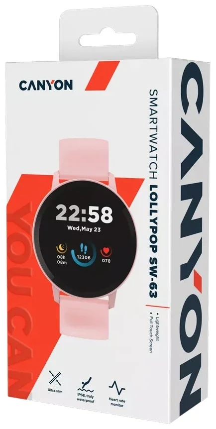 Смарт-часы Canyon Lollypop SW-63 33мм Pink купить,NaN