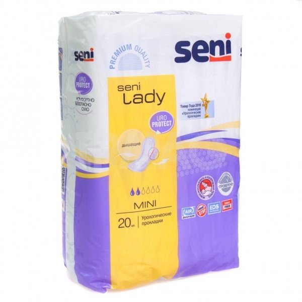 Урологические прокладки Seni Lady Mini 2капли 20шт 