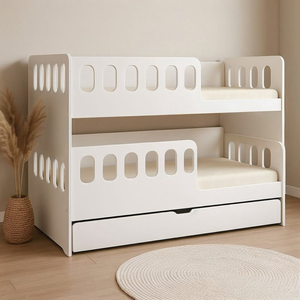 Двухъярусная кровать Den store АэроКидс-SD01, 70x160, 70x165 см, белый купить,NaN