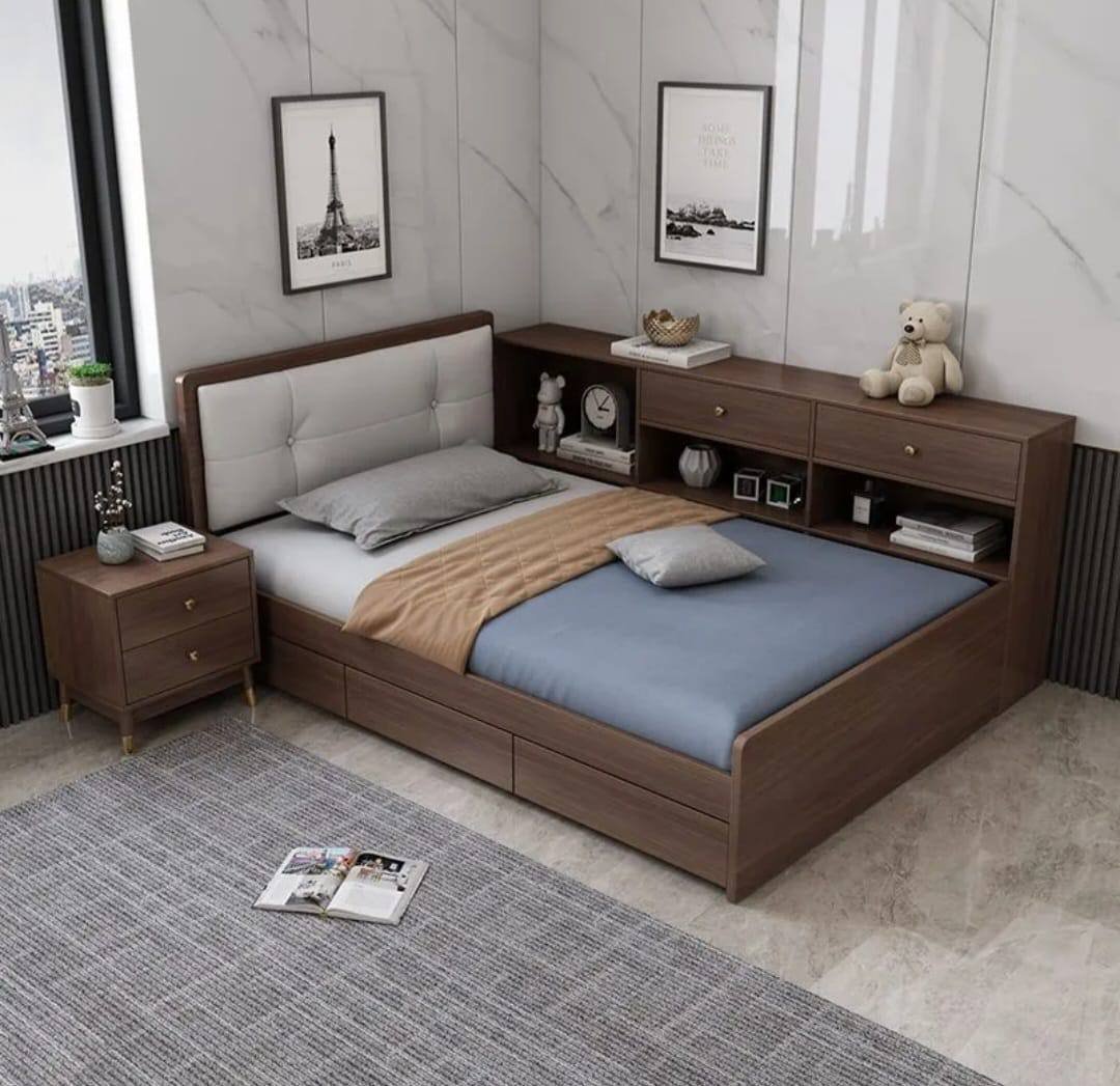 Кровать Den store Niko H-01 односпальная, 100х200 см (с матрасом, без подъёмного механизма) коричневый, белый купить,NaN