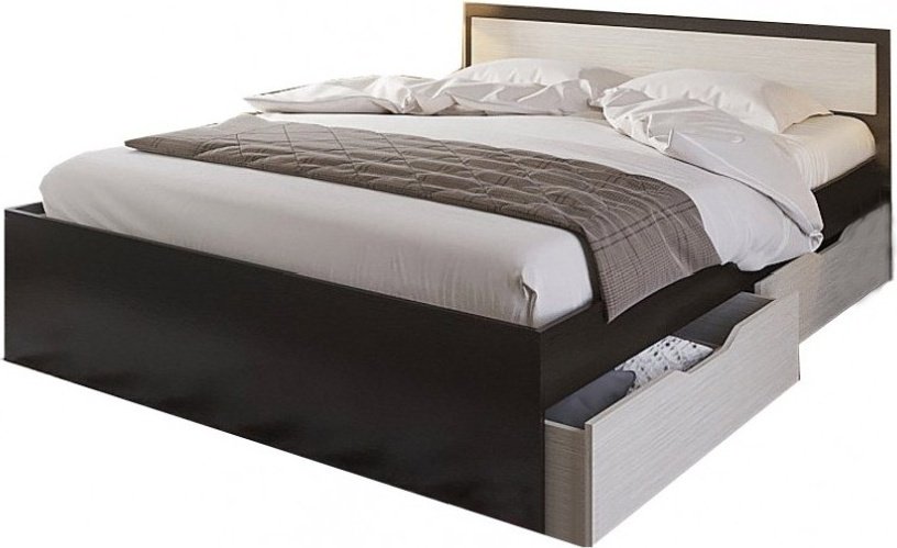 Кровать Denstore SD-120 297103, 120x200 см, черный, белый купить,NaN
