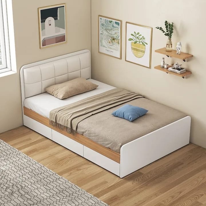 Denstore Dina односпальная, 90x200 см (с матрасом, без подъёмного механизма) белый, коричневый купить,NaN