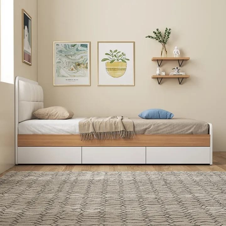 Denstore Dina односпальная, 90x200 см (с матрасом, без подъёмного механизма) белый, коричневый купить,NaN