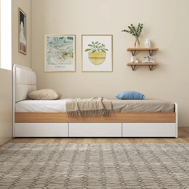 Denstore Dina односпальная, 90x200 см (с матрасом, без подъёмного механизма) белый, коричневый купить,NaN