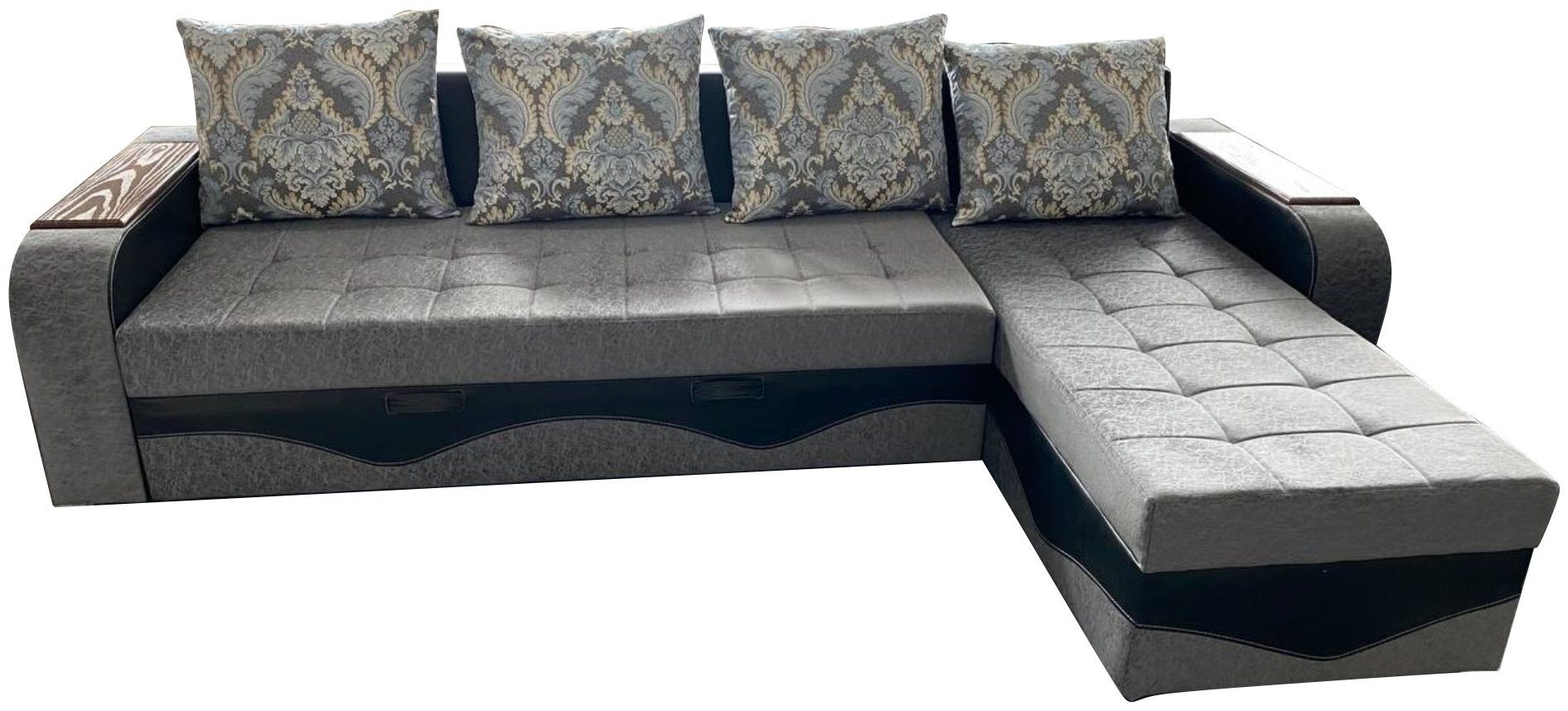 Диван угловой Prestige Nero-УП, 290х170 см, обивка ткань, серый купить,NaN
