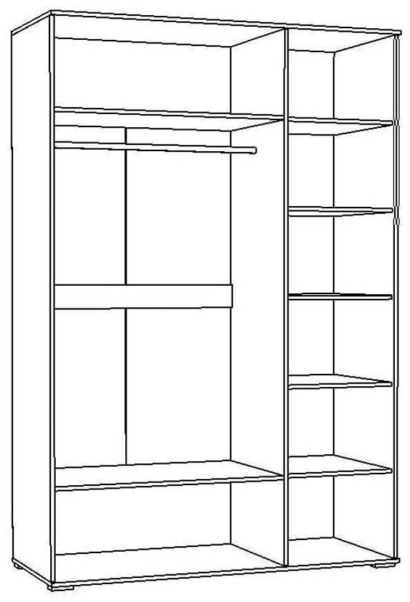 Распашной шкаф Den store ModernGray SD, 120x220х50 см, коричневый, серый купить,NaN