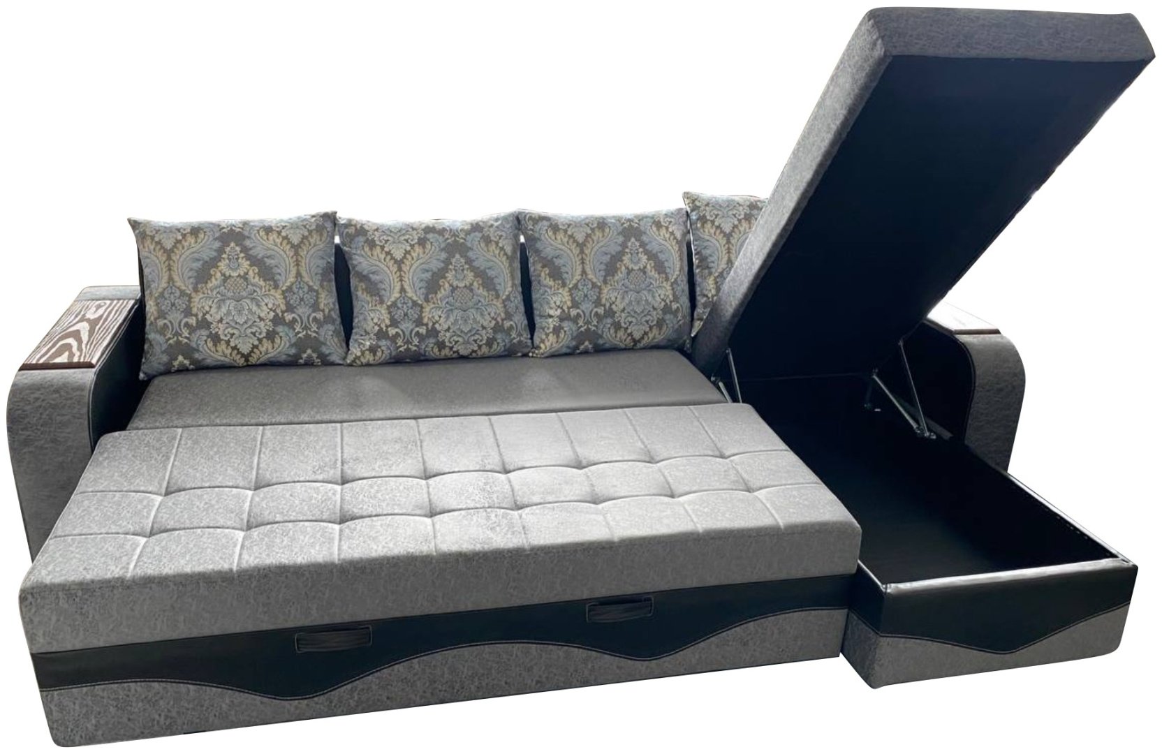 Диван угловой Prestige Nero-УП, 290х170 см, обивка ткань, серый купить,NaN