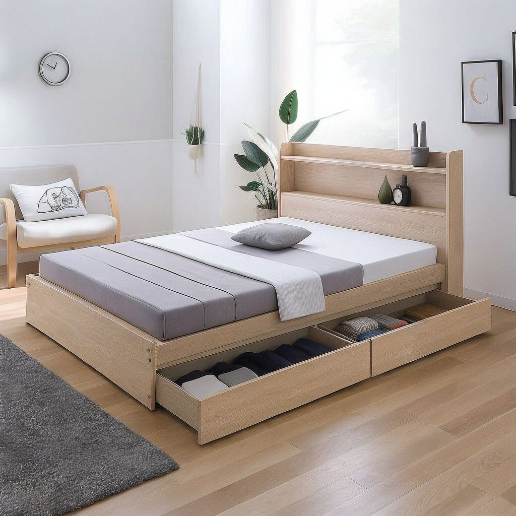 Кровать Den store Nordic Smart односпальная, 100х200 см (с матрасом, без подъёмного механизма) коричневый купить,NaN