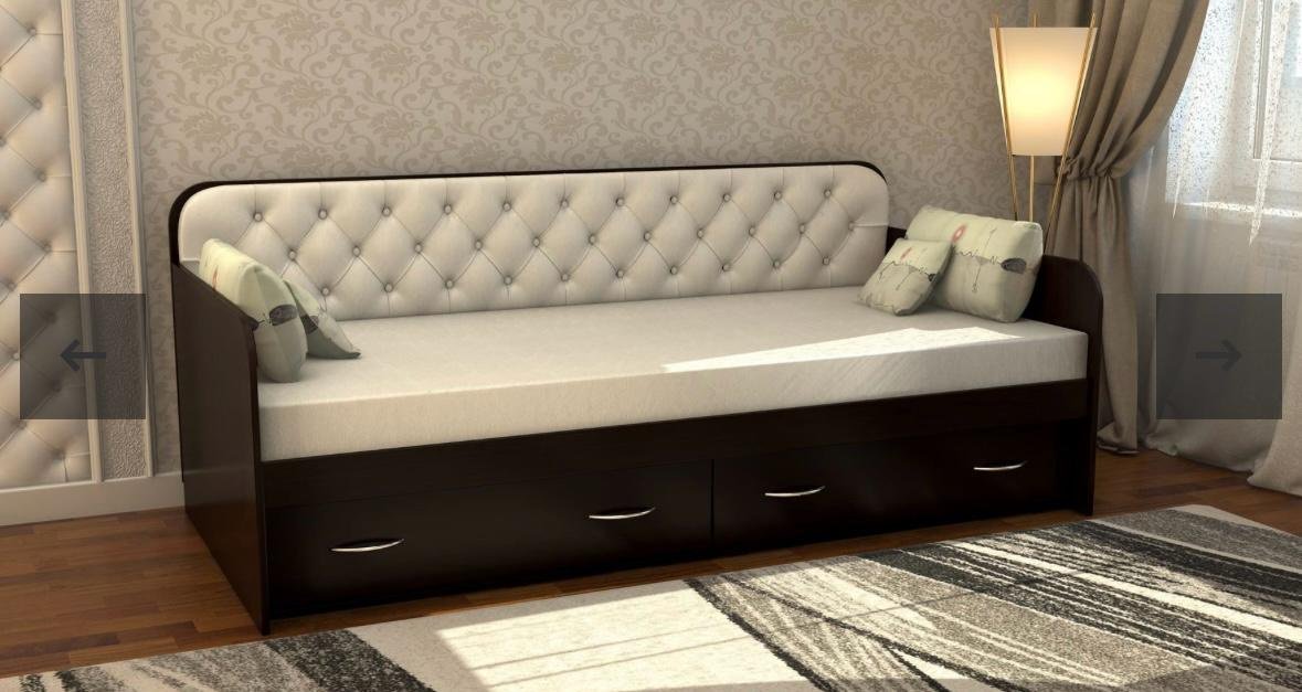 Кровать Den store RoyalSleep односпальная, 100х200 см (с матрасом, без подъёмного механизма) черный, бежевый купить,NaN