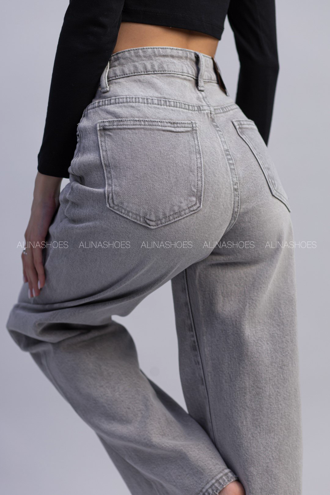 Джинсы прямые alinashoes серый купить,NaN