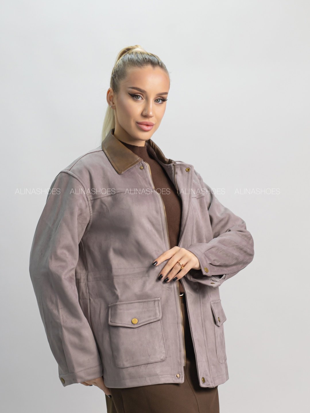 Демисезонная куртка alinashoes серый купить,NaN