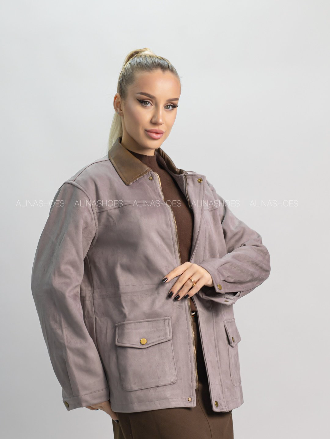 Демисезонная куртка alinashoes серый купить,NaN