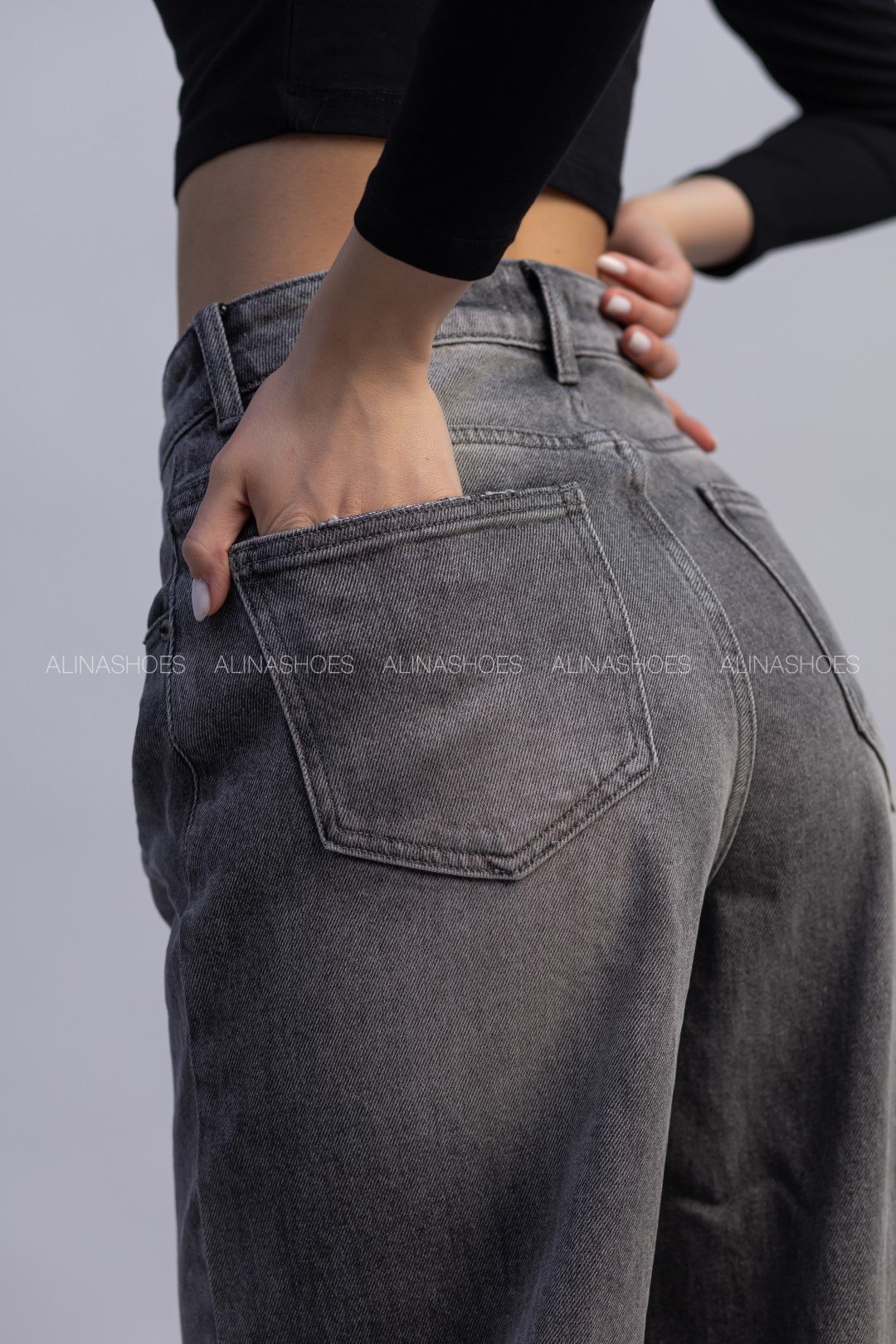 Джинсы прямые alinashoes графит купить,NaN
